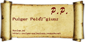 Pulger Pelágiusz névjegykártya